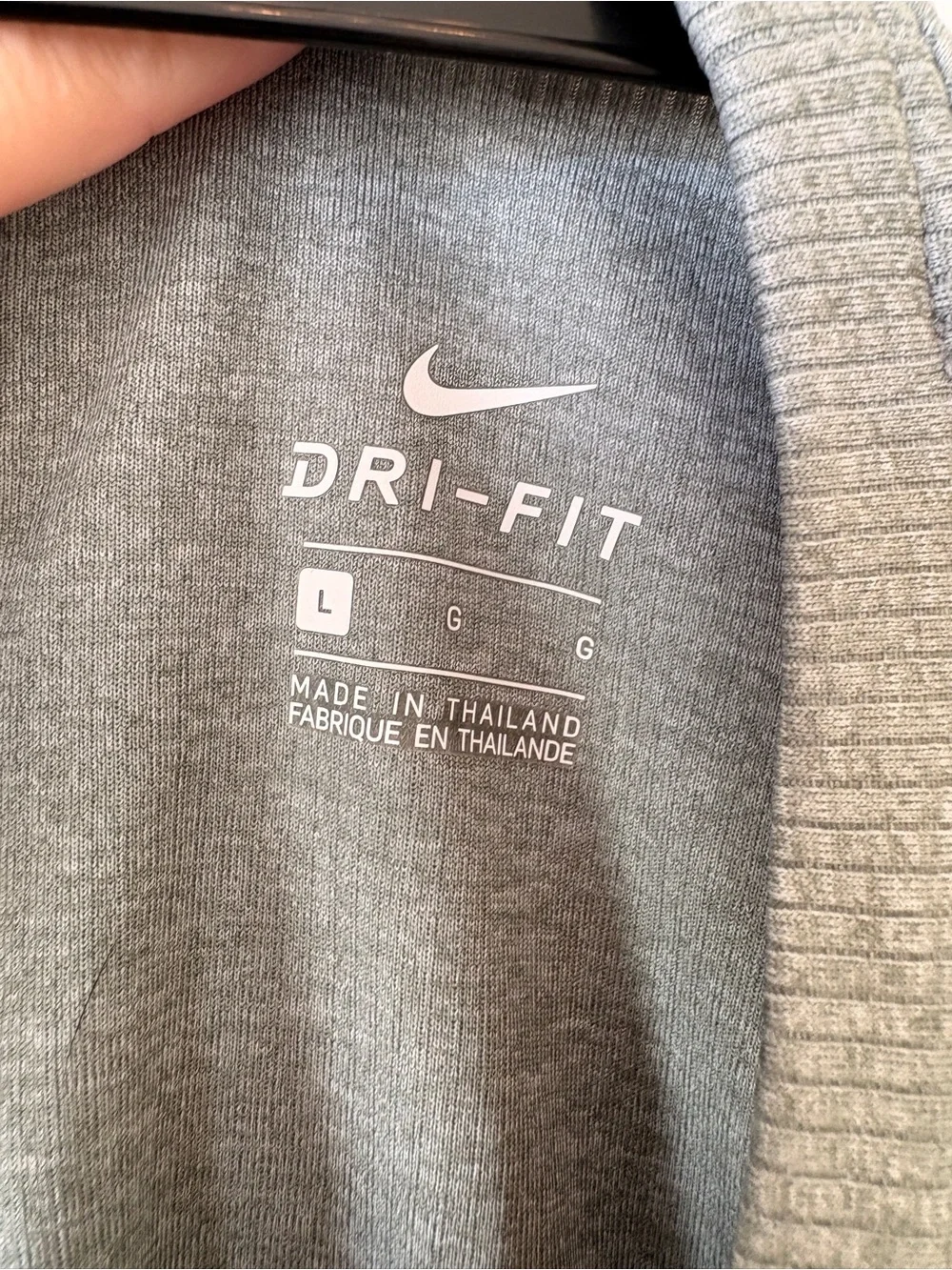 Nike Women’s Cropped Light Gray Ribbed Twist-Front Tank